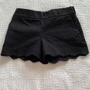 Scalloped Black Shorts